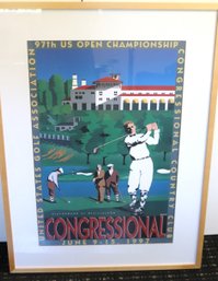 97th US Open Championship Congressional June 1997 Framed Poster