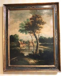 Classical Landscape Painting On Canvas Painted After Zeiss In The Frame