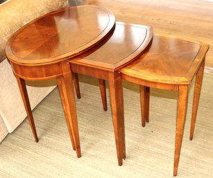 3-piece Nesting Table Set By Global Views With Banding Along The Side Edges