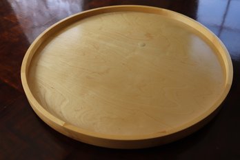 Oversized Light Wood Lazy Susan 28 Round With Tongue And Groove Raised Edge