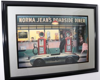 Norma Jeans Roadside Diner Framed Print Frank Sinatra, This Piece Measures Approximately 39.5 W X 30 Inch T