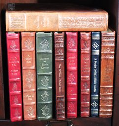 Collection Of Leather-Bound Books Titles Include Judith Michael A Tangled Web 1994