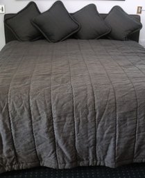 Custom King Size Bedding Including Custom Comforter And 4 Square Pillows