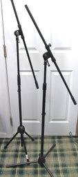 Two Adjustable Metal Microphone Stands.