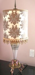 Hand Blown Glass Lamp With A Custom Shade