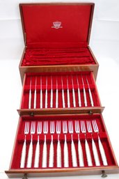 Vintage Steak Cutlery Set By Briddell With Silver Overlay