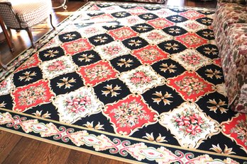 Stark Custom-made Area Rug With Vibrant Floral Designs Within Diagonal Pattern And Stylish Border