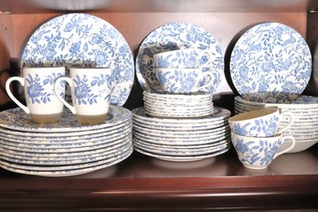 Churchill, Blue Peony Dishes Set, Made In England.