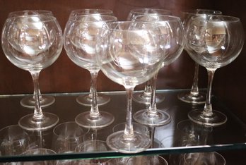 Nine Burgundy Wine Glasses 9 T