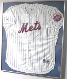 Autographed Mets Jersey In Chrome Frame By Nolan Ryan