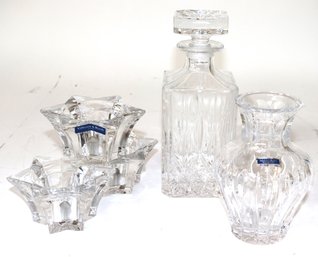 Villeroy & Boch Lead Crystal Tea Light Holders With Star Design, Marquis Waterford Vase