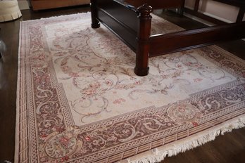 Handmade Chinese Sculpted Wool Rug With A Beautiful Floral Pattern Approx 10 Feet X 14 Feet