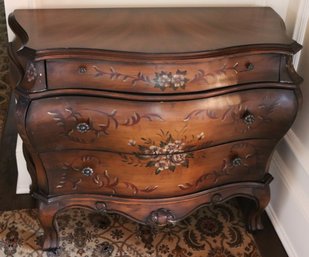 Bombay Chest With A Stenciled Floral Design In The Style Of Peter Andrews