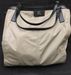 Burberry Designer Nylon/ Leather Satchel Handbag