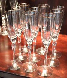 9 Elegant Champagne Flutes With Gold Rim