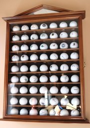 Golf Ball Display Case Includes A Collection From Various Golf Courses & Clubs In The Country