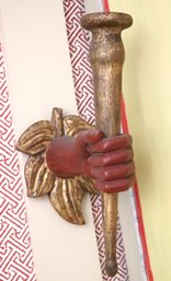Vintage Carved Wood Hand And Torch Wall Sconce Made In Spain