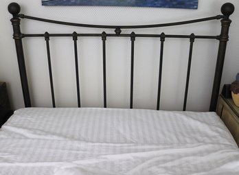 Queen Size Wrought Aluminum Headboard And Posturepedic Mattress- Like New, Barely Used!