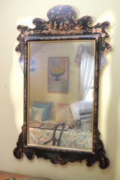 Beautiful Mid-20th Century Style Chinoiserie Hand Painted Wooden Wall Mirror