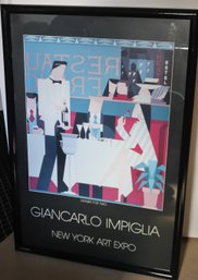 Giancarlo Impiglia Dinner For Two New York Art Expo Framed Poster