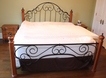 Wood/Aluminum King Size Bed Frame With 2 Nightstands Cote D Or By Kent Coffey