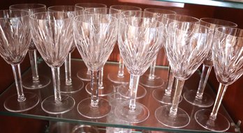 Set Of 15 Waterford Crystal Carina White Wine Glasses.