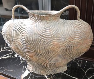 An Interesting Ceramic Pottery Floor Vase / Urn Signed MASSER With Handles.