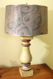 Stylish Table Lamp With Fun Abstract Drum Style Shade