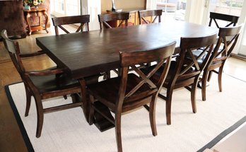 Pottery Barn Large Plank Farm Style Dining Table & Chairs
