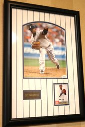 CC Sabathia NY Yankees Pitcher Autographed Framed Photo With COA.