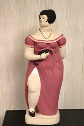 Vintage Austin Productions 1987 Paolo Grosso Sculpture Of A Voluptuous Woman In Pink Dress