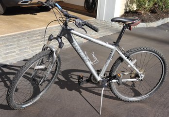 Trek Silver Color 4300 18 Speed Mountain Bike With Bontrager Leather Seat.