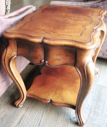 Thomasville Side Table With Etched Design