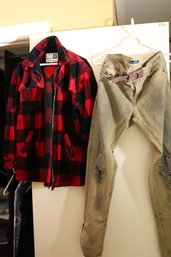 Womens Ralph Lauren Red & Black Lumberjack Style Zip Up Jacket Size Medium, Ralph Lauren Jeans Size 28