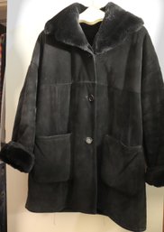 Steve And Searle Shearling Wool Coat Size Small