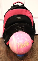 Elite Bowling Bag With Handles And Wheels & Ball - Undrilled T Zone Ball DZH1126 USBC As Pictured