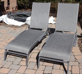 Sunbrella Outdoor Adjustable Folding Lounge Chairs With Adjustable Arms