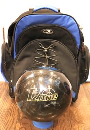 Elite Bowling Bag With Handles And Wheels & Ball - Undrilled T Zone Ball DZJ2880