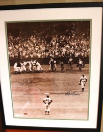 Ralph Branca And Bobby Signature Signed Photo With COA From Steiner.