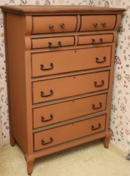 Vintage Painted Wood Chest/dresser With Quality Tongue And Groove Craftsmanship