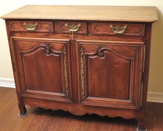 19 Th Century French Provincial Walnut Sideboard Quality Craftsmanship Natural Wood Grain Texture