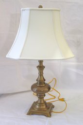Vintage Traditional Style Rubbed Polished Brass Bedside Table Lamp