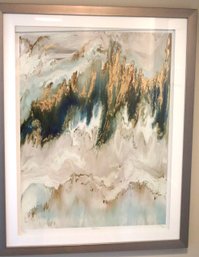 Framed Modern Abstract Lithograph Print 759/2000 Signed By The Artist