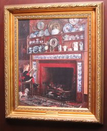 The Chimney Corner By David Maitland Armstrong 1836-1918 Fine Giclee Art Of A Little Girl Reading By The Fire