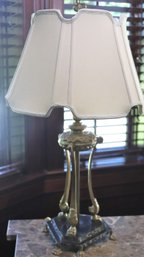 Vintage Chelsea House Louis XV Style Brass Desk Lamp With Ornate Paw Feet