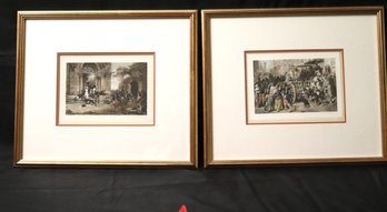 A.L Sharr- Pair Of Framed Prints The Defense Of Sargossa And The Last Moments Of The Girondists