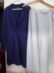 Giorgio Armani Designer Pants Size 40 & Blue Cardigan Size 38 Made In Italy