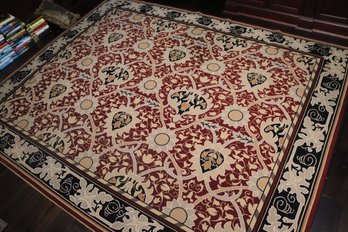 Fine Hand-Made Needle Point Rug Measures Approximately 8 Feet X 10 Feet, Good Clean Condition As Pictured