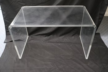 A Thick Lucite /acrylic Waterfall Style Side Table Or Small Coffee Table.
