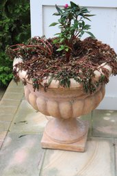 Large Heavy Cement Urn Planter Approx. 26 X 26 Inches